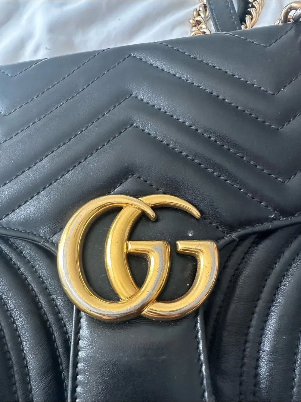 Gucci Marmont Black Quilted GG Chain Shoulder Bag - Picture 15 of 16